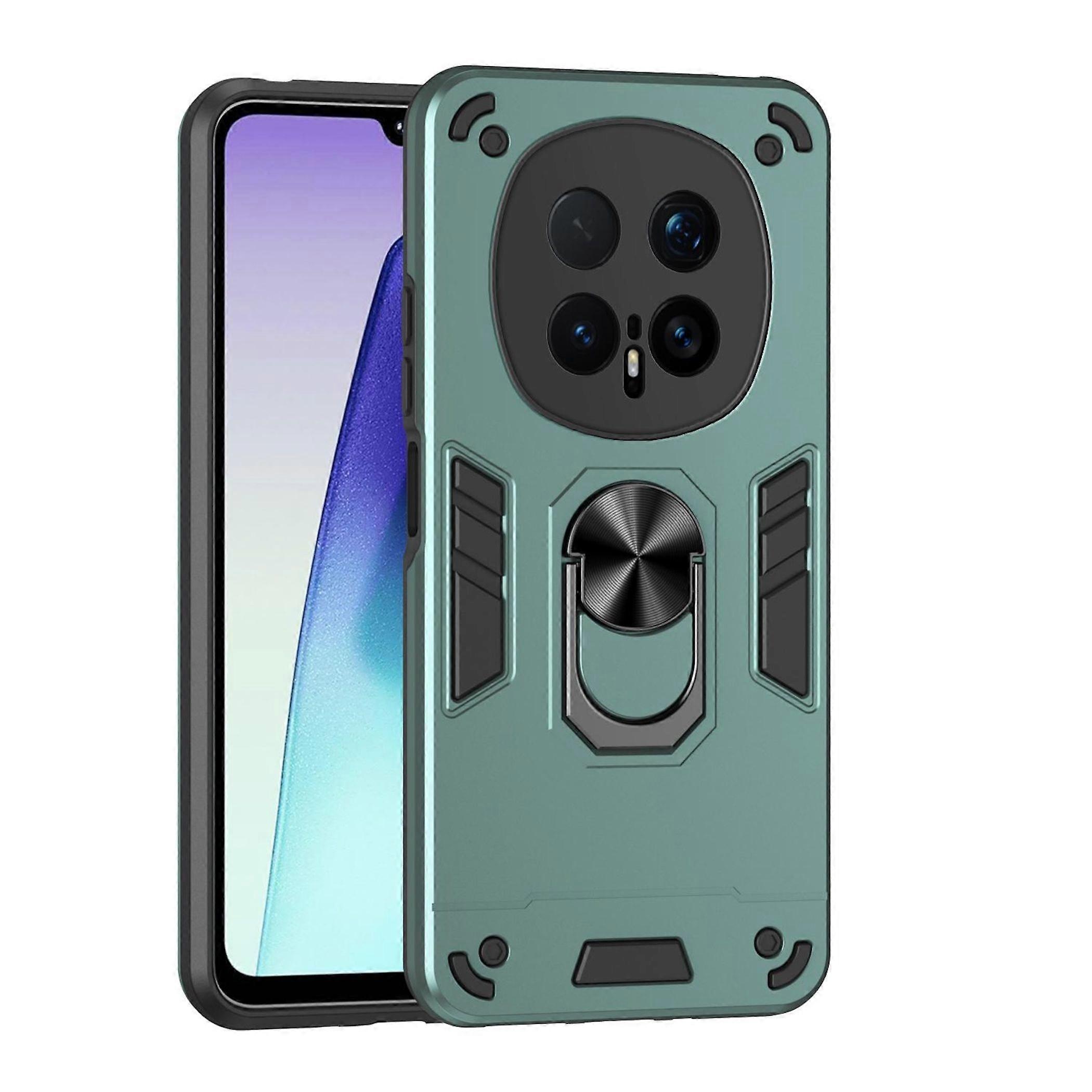 Ring Holder Case for Honor Magic 8 Pro Shockproof & Camera Protection Cover Green