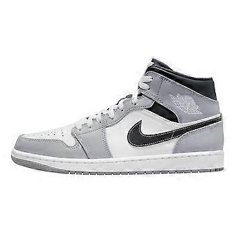 Nike Air Jordan 1 Mid Light Smoke Grey / White - Anthracite 554724-078 Men's