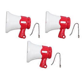 3pcs Mini Megaphone Toy for Kids Loudspeaker Keychain with Built-in Songs, Funny Music Role Play Prop for Children Red