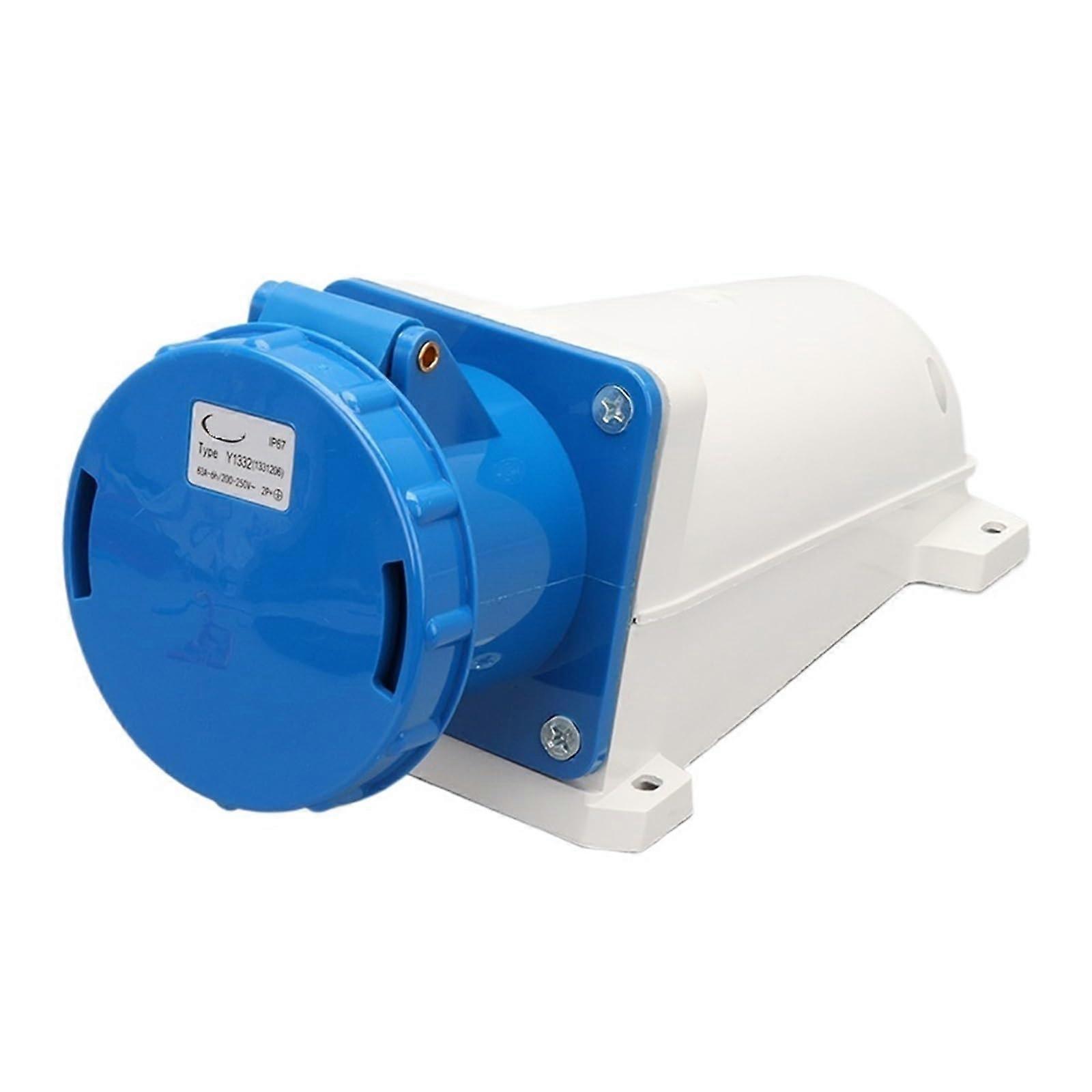 63A 3 Pin Surface Mounted Industrial Socket, Reliable Performance for Workshop Use, Easy Installation
