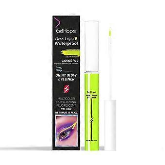 Delineador de ojos líquido fluorescente amarillo vibrante de larga duración, hidratante y fácil de aplicar (5ml)