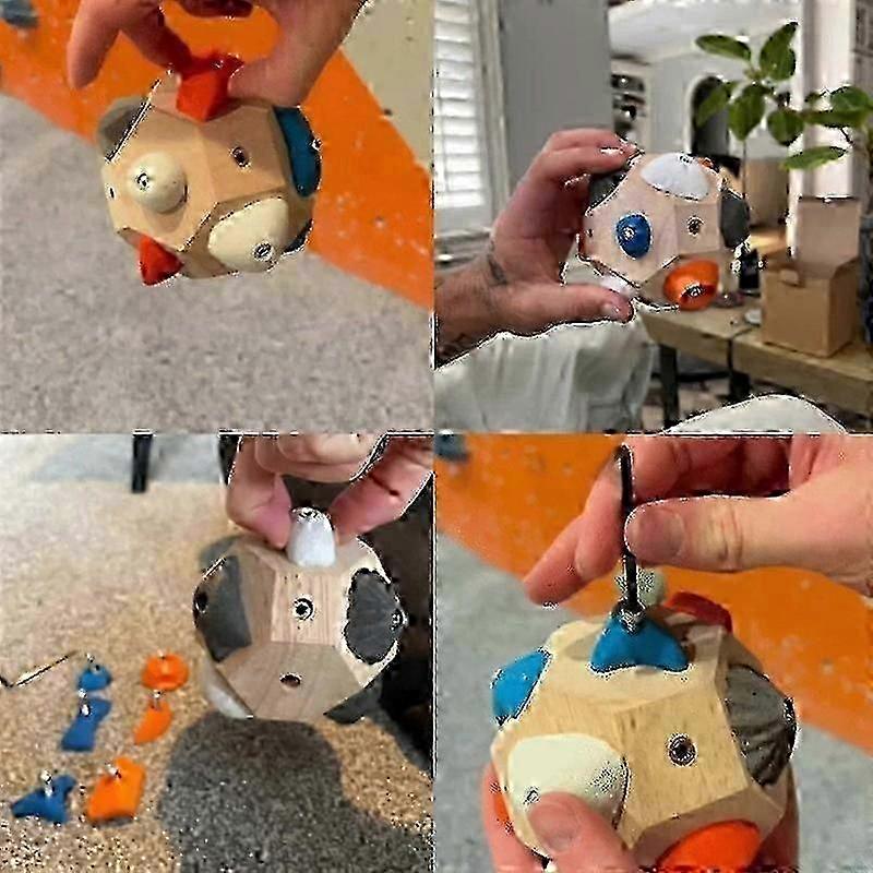 Handcrafted Boulder Block Multi-function Finger Strength Training 3D Rock Climbing Ball Climbing Training Block