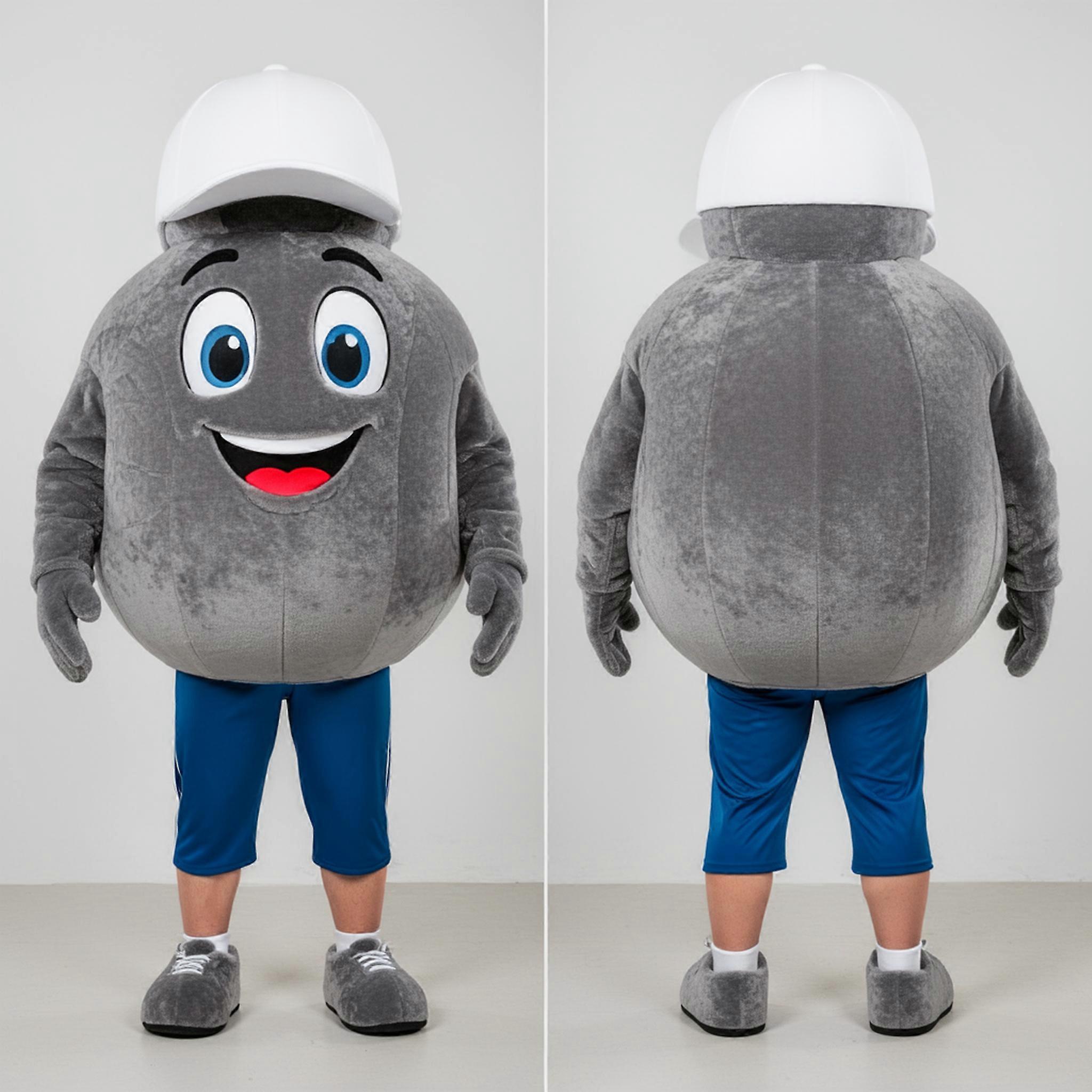 MASTICOT Velvety Gray Spherical Handball Ball Mascot