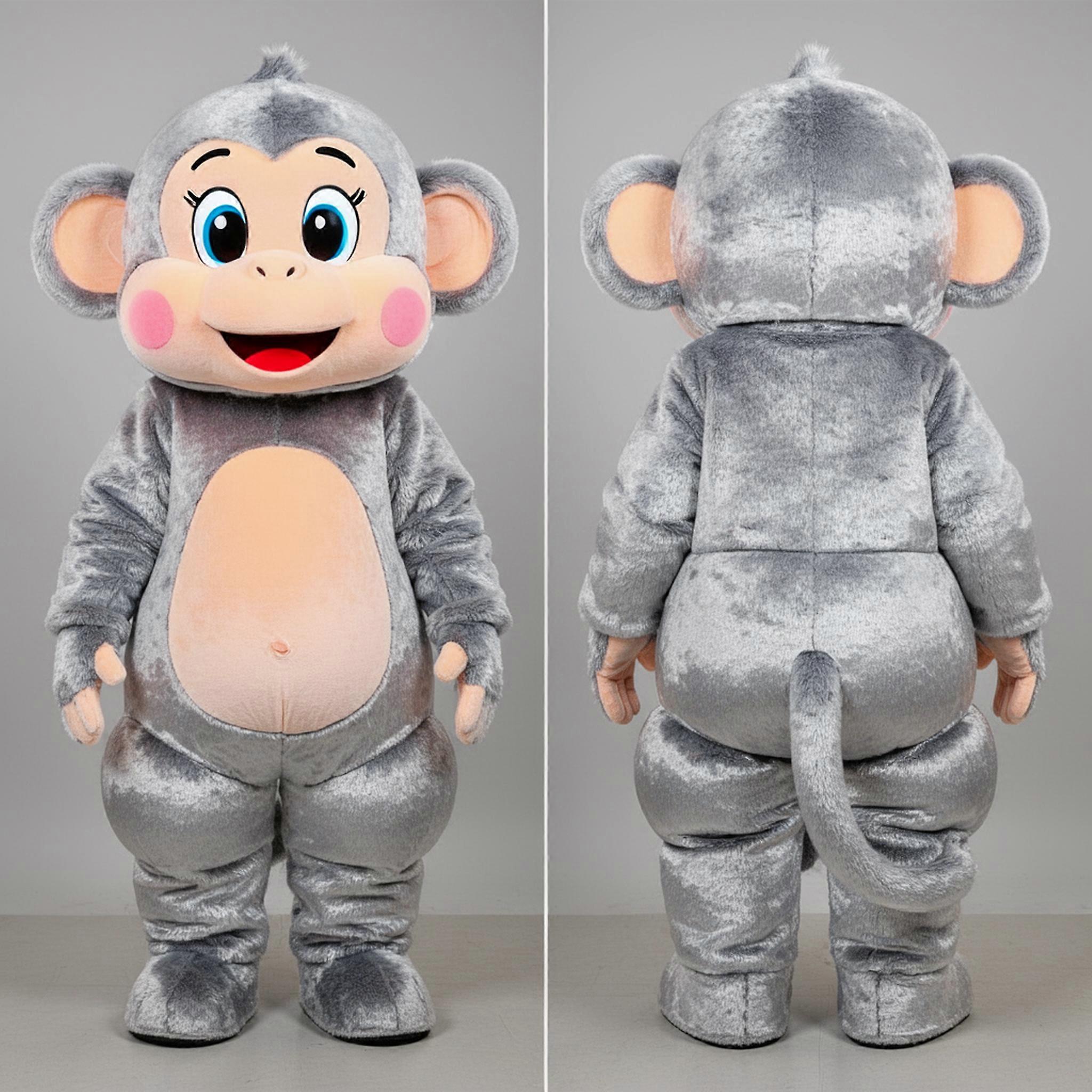 MASTICOT Silver Velvety Cartoon Monkey Mascot