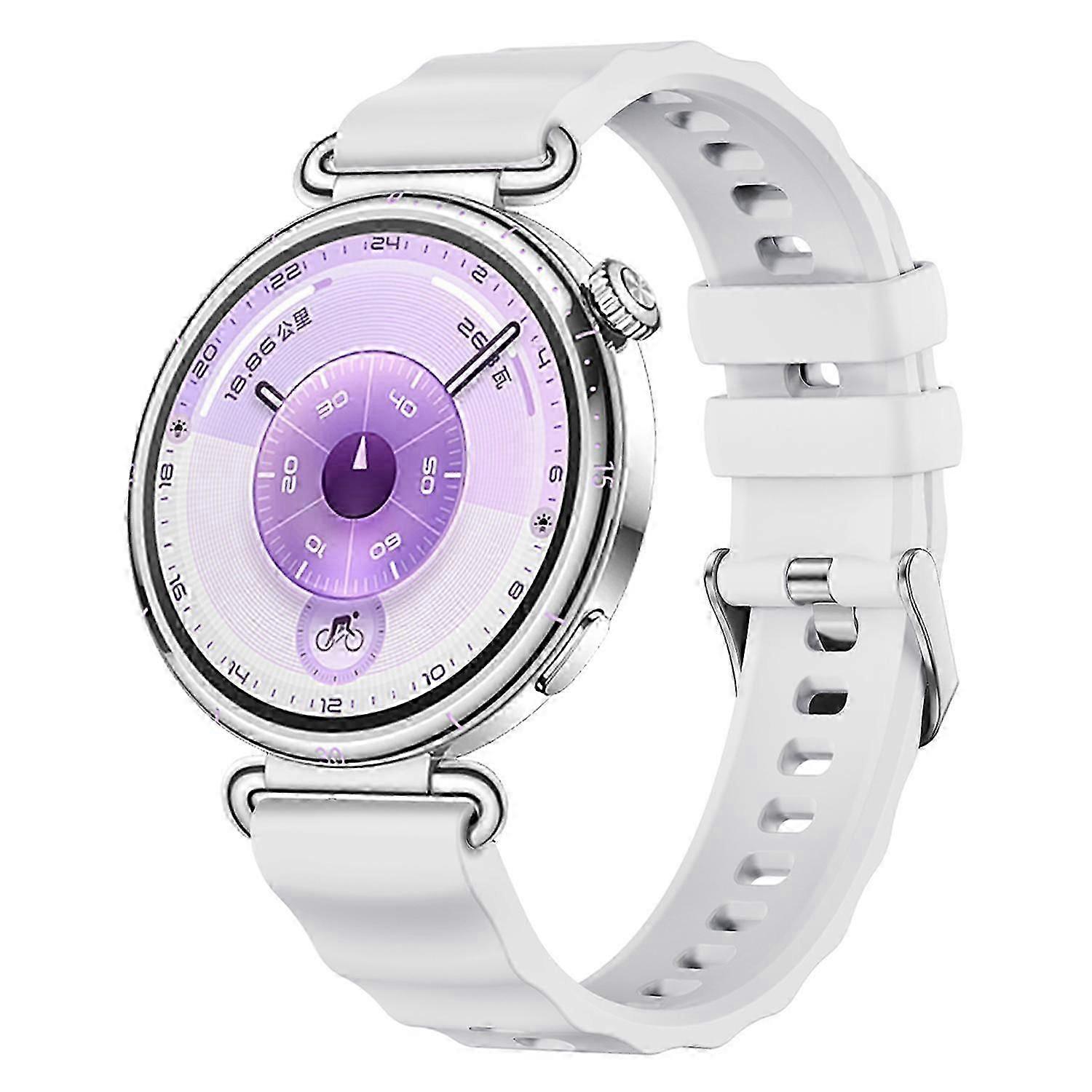 xDfind Quick Release Spring Bar Silver Buckle Solid Color Silicone Watch Band