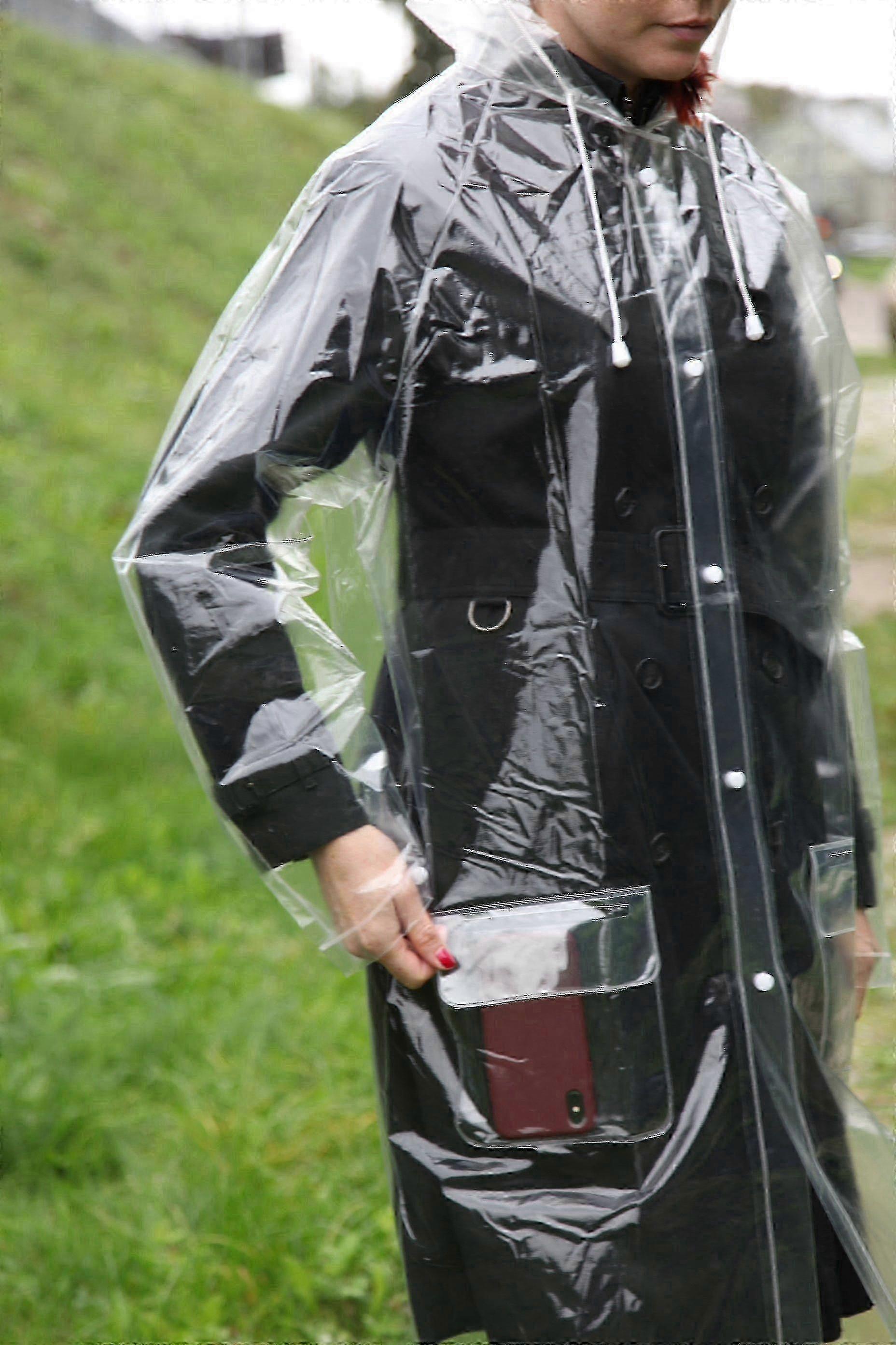 Transparent Reusable Raincoat compatible with Adults