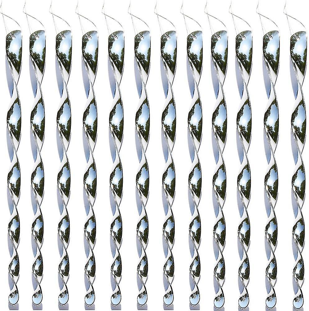 12 Stück Reflektierende Wind Spirale VogelSchrecken Reflektierende Vogel Repellent