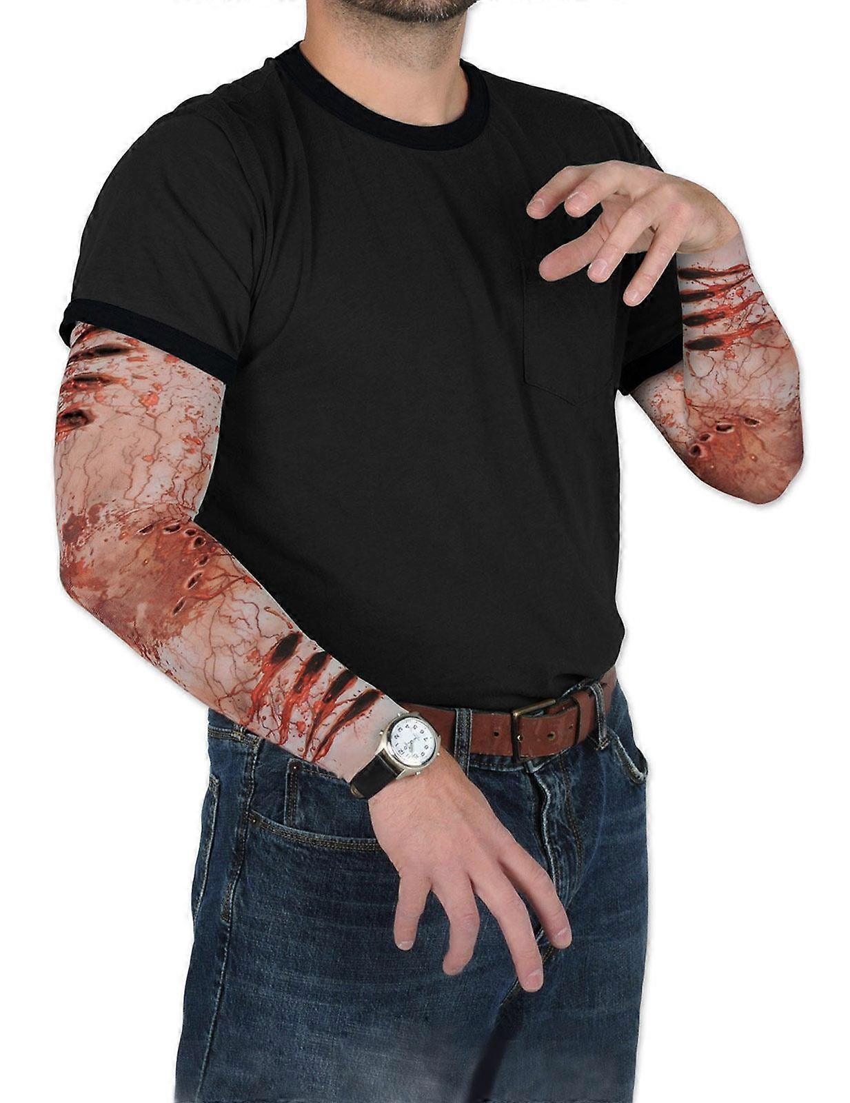 Fake zombie wound sleeves