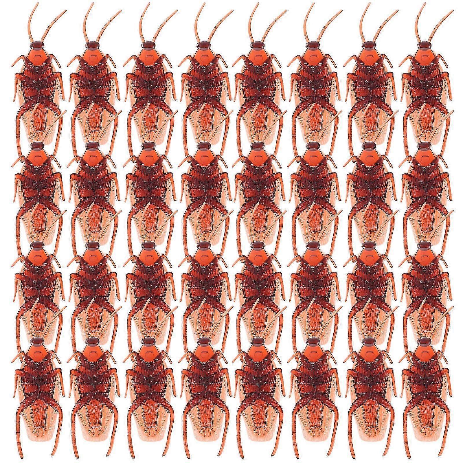 100Pcs Fake Roach Plastic Bugs for Halloween Prank Decoration