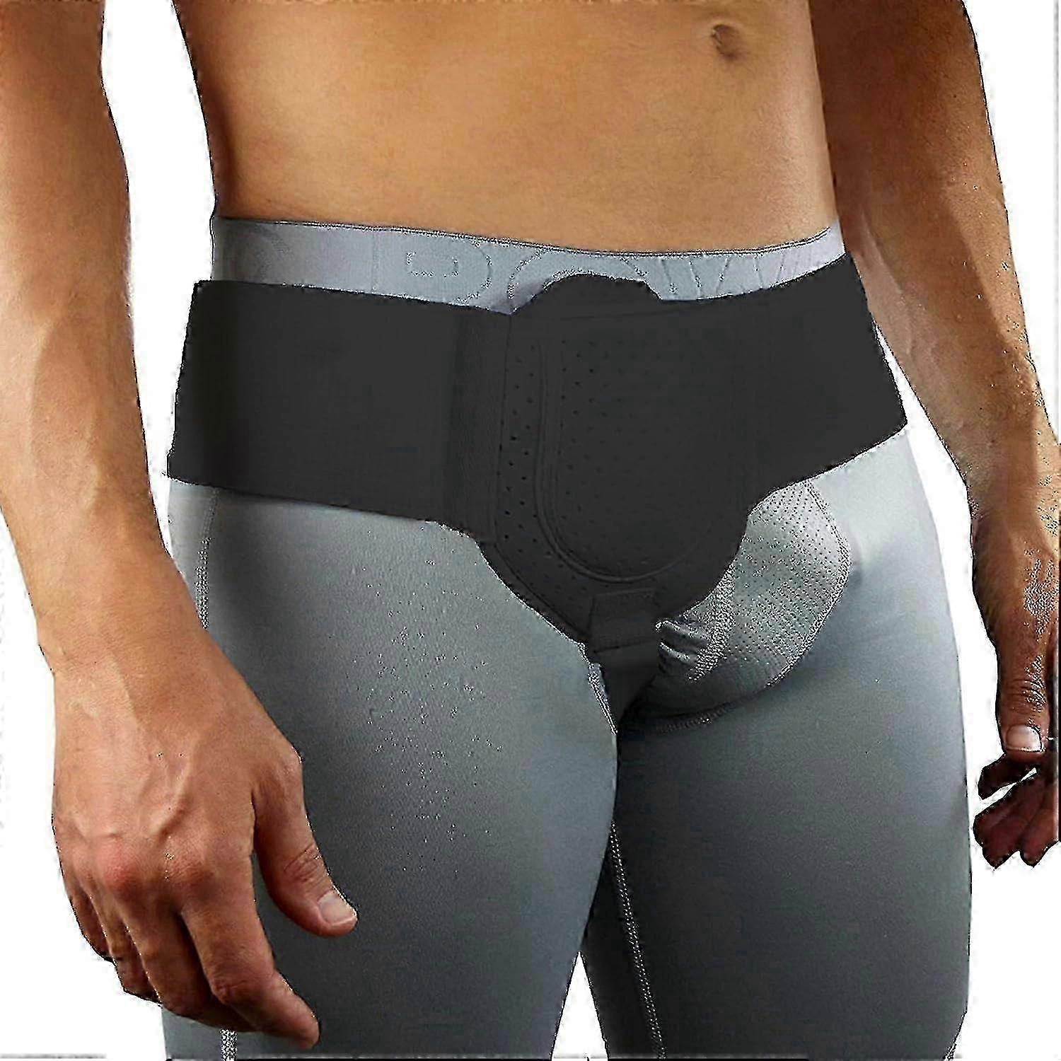 Adjustable Groin Hernia Support Truss Belt for Men, Compatible with Left or Right Side