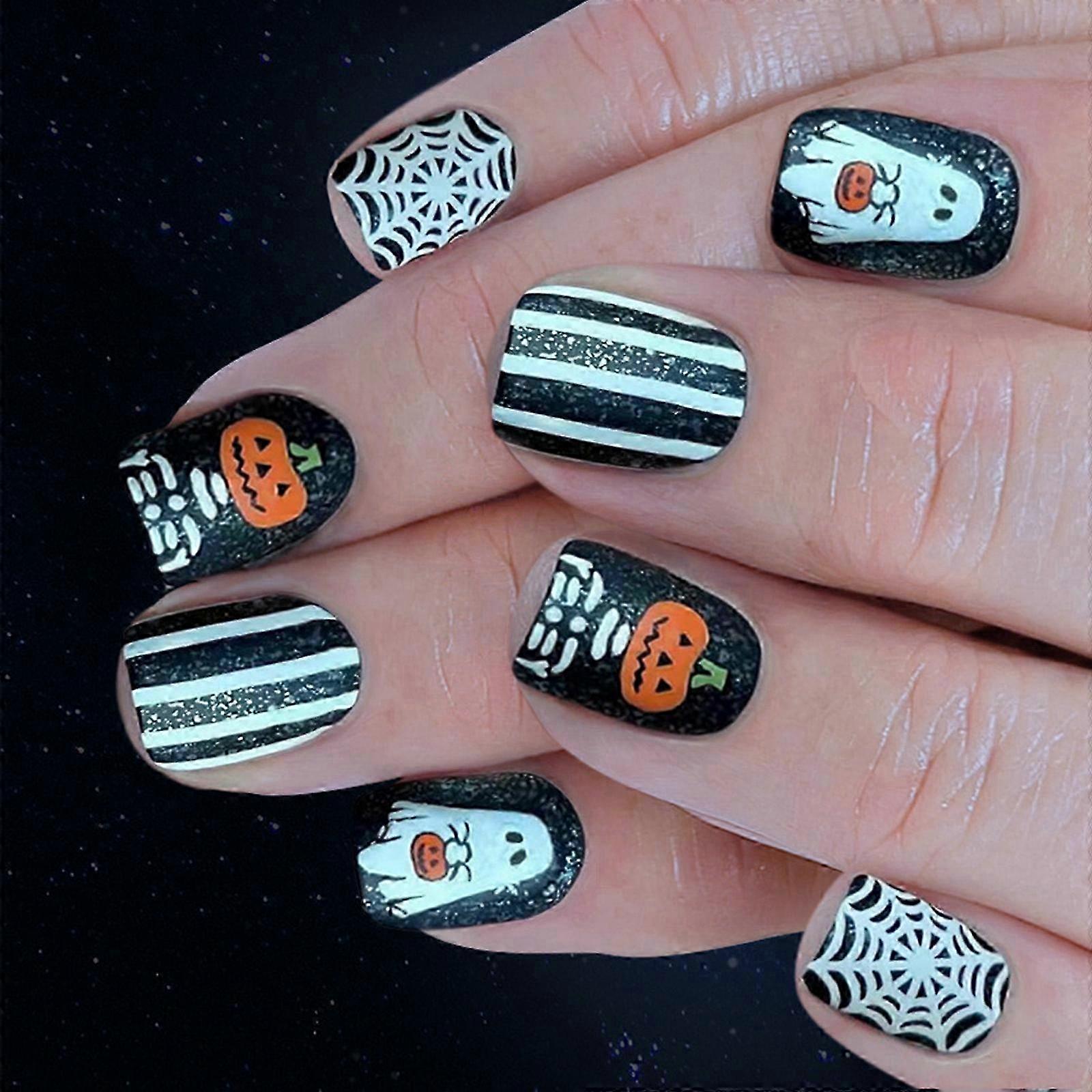 Halloween Pumpkin Skeleton Press On