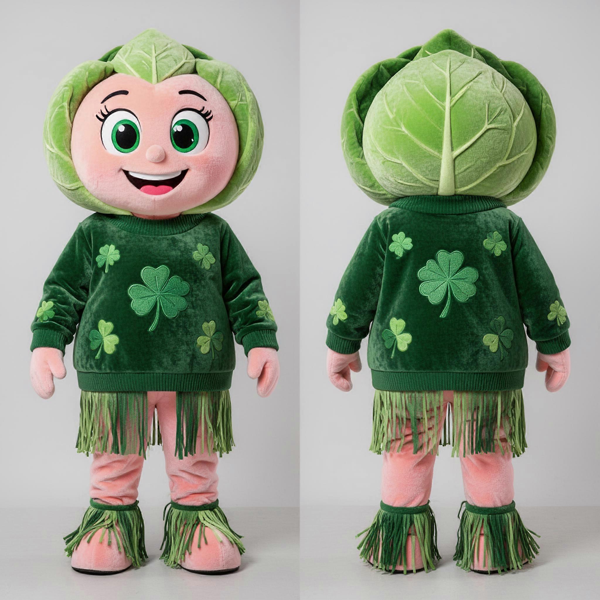 MASTICOT Velvety Green Broad Shouldered Cabbage Leaf Mascot
