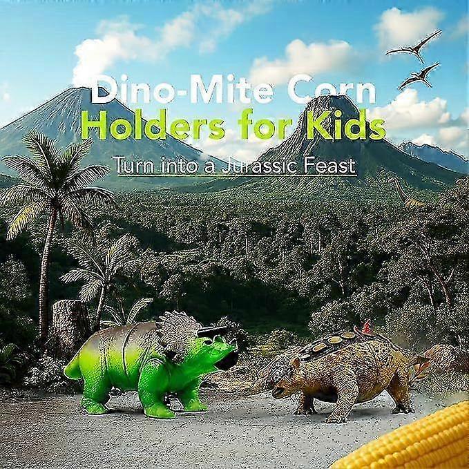 Dino-Themed Stainless Corn Holders