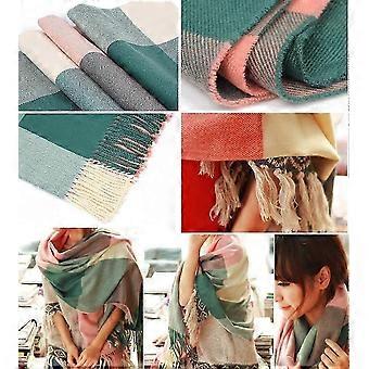 Women'S ScarfWarm Plaid Oversized Winter Scarf Square _Fx