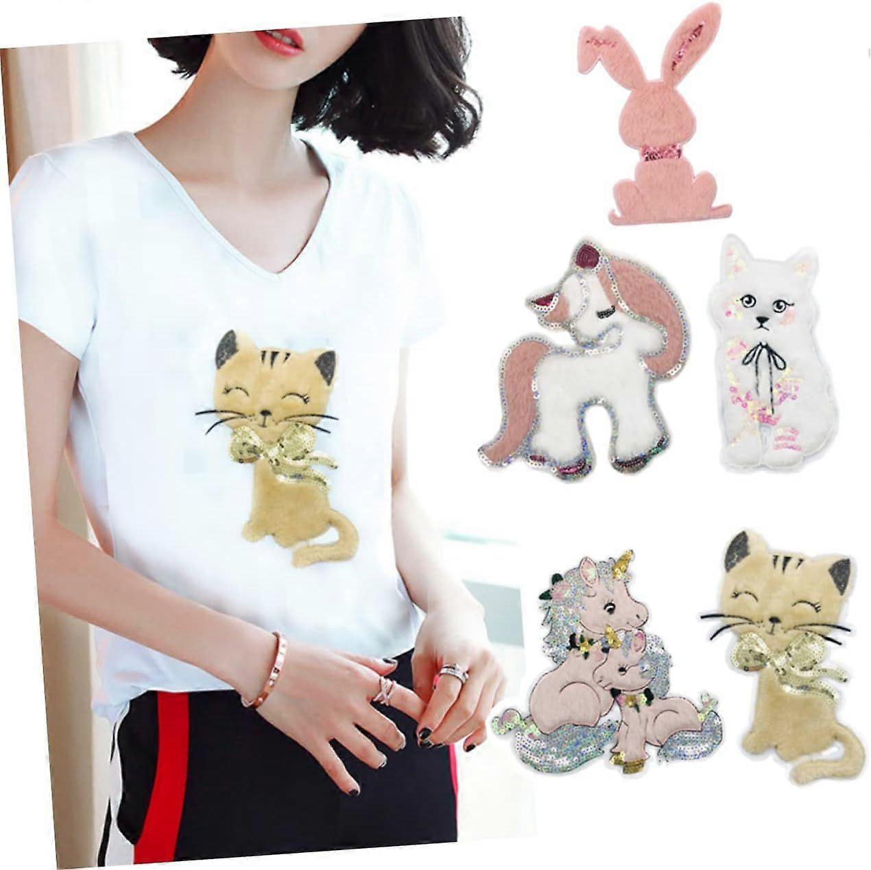 2pcs Rabbit Plush Sewing Patch for Sweaters and Dresses DIY