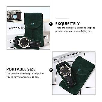 2023 1pcs Green Watch Pouch Flannelette Fabric Watch Bag Watch