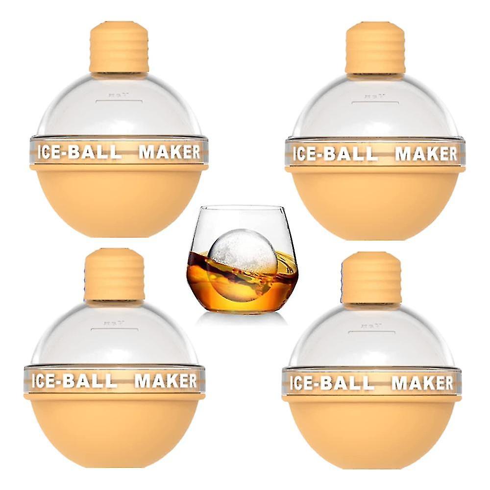 4pcs Eiskugel Maker, Whisky Eisform, Silikon Eiswürfel Tablett, Kugel