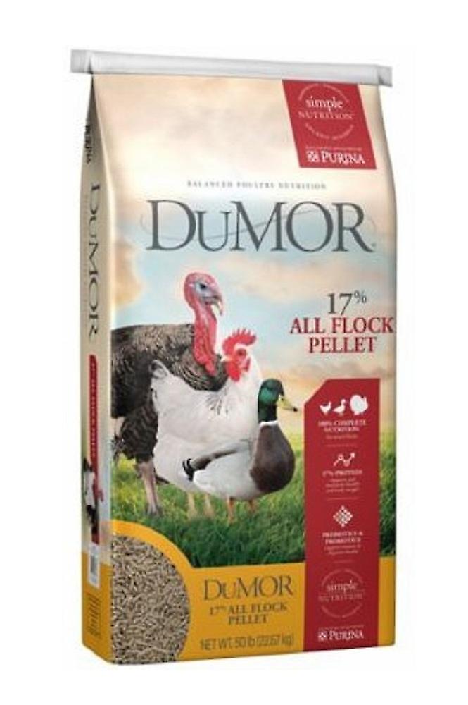 DuMOR 3006315-206 إمدادات الثروة الحيوانية 17٪ جميع القطيع بيليه علف الدواجن ، 50 رطلا.