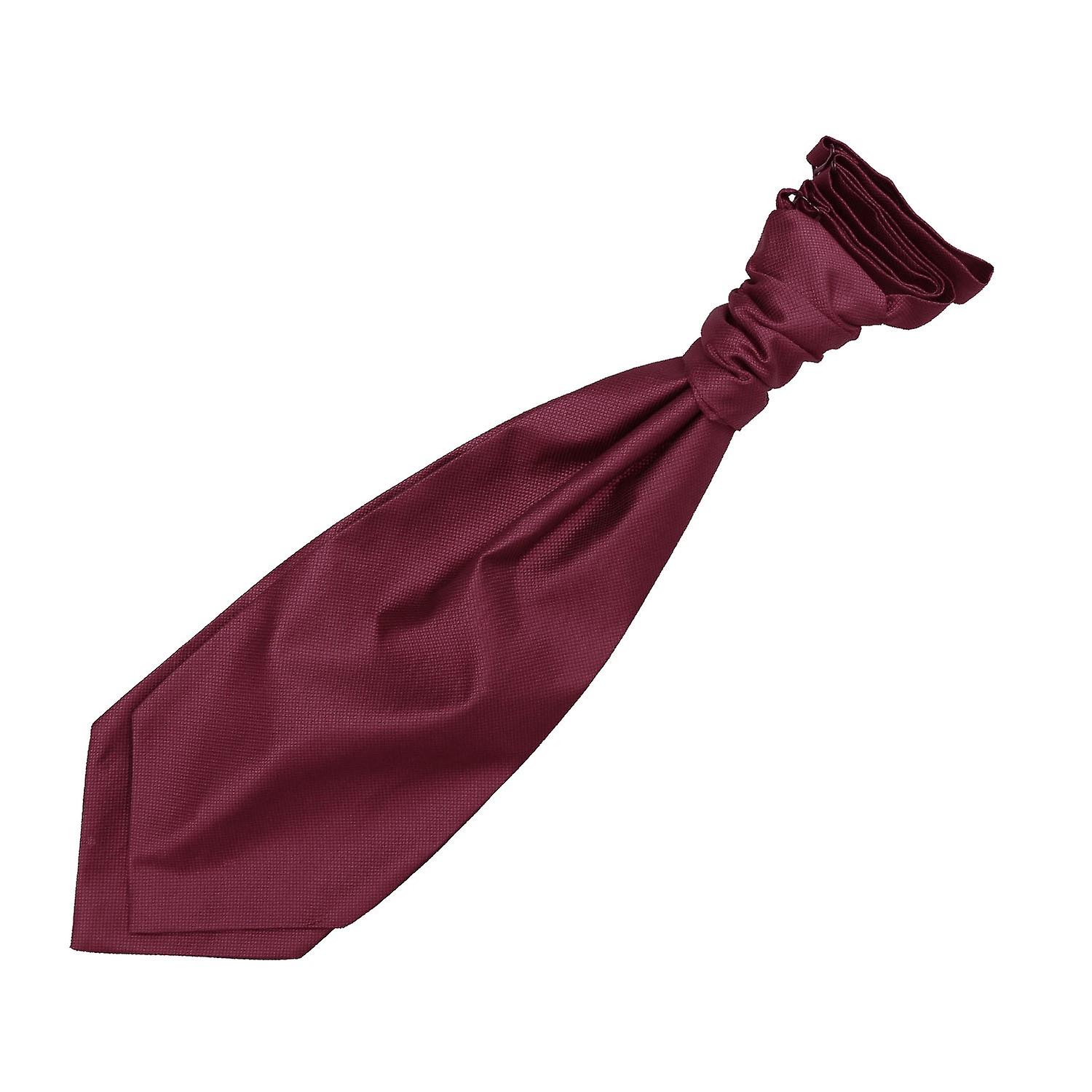Burgundy Solid Check Pre-Tied Wedding Cravat