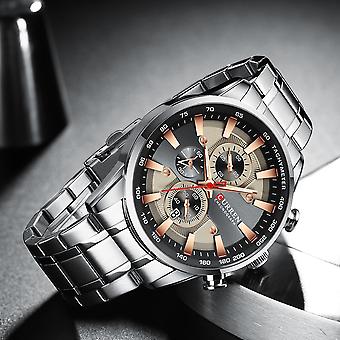 Curren Watch Orologio da polso da uomo con cinturino in acciaio inossidabile Orologio al quarzo di moda Cronografo Puntatori luminosi Orologi sportivi unici | IT