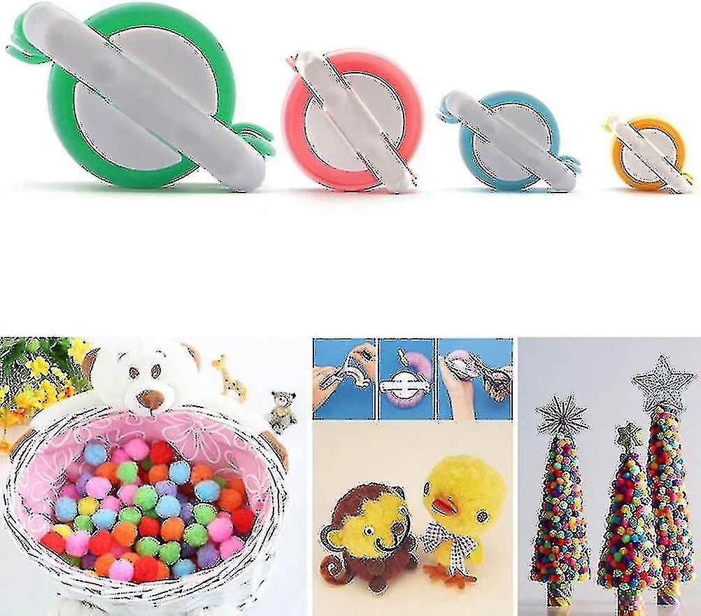 4 stycken stickning ullboll stickning hantverk verktygssats, Pompom Maker, stickverktyg Ruikalucky