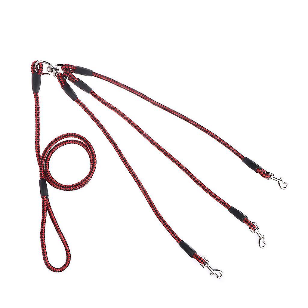 Correas para perros 3 en 1 Pet Acoplador de triple plomo ajustable Correa para perros de 3 vías Negro