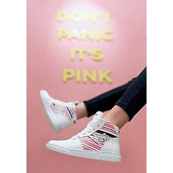 Women Vegan Leather White High Top Sneakers Love is Pure Bugs Bunny 