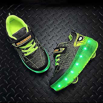 Baskets Enfants LED Chaussures Roller USB Charge Lumineuse À Roulettes