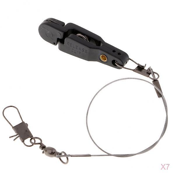 7pcs Snap Release Clip with Leader for Outriggers Downriggers Planer Board