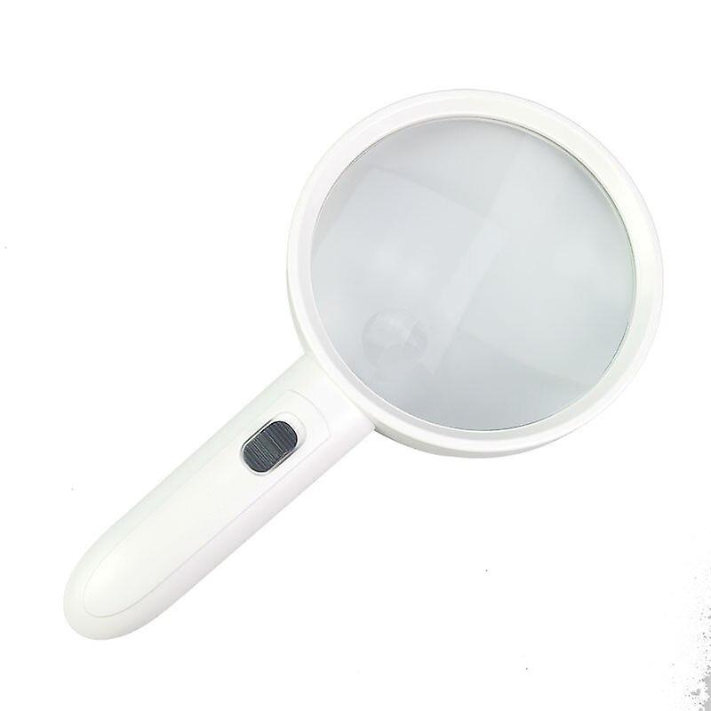 Double Magnification Handheld Magnifying Glass Led Uv Lighting Loupe Large Glass Lens Magnifier For Aged Reading Coin Observing