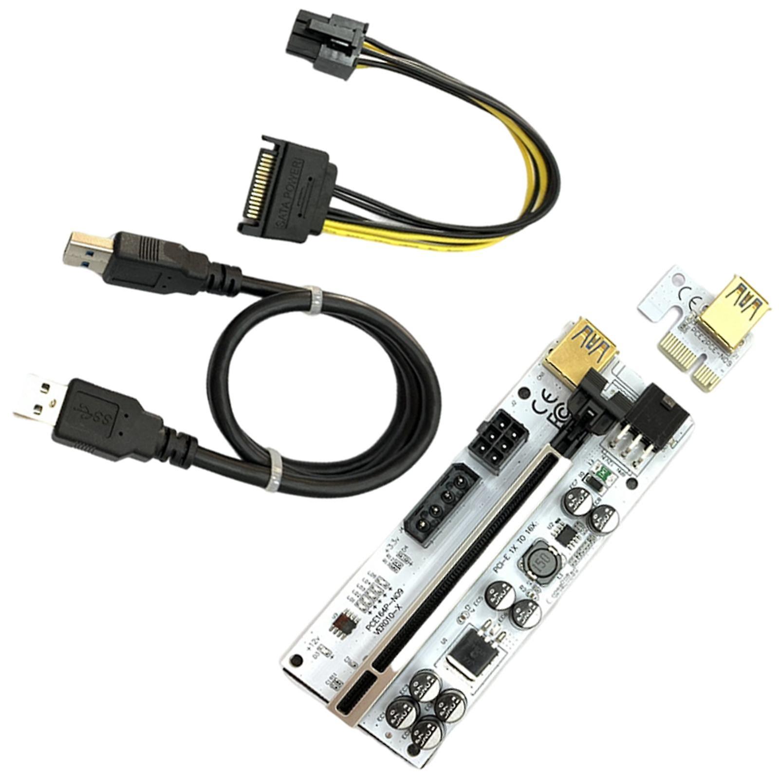 Ver010-X Pci-E Riser Card 1x to 16x Extender GPU Mining Black Slot Cable