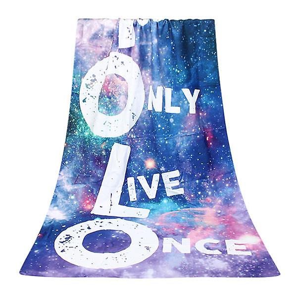 70X140cm Galaxy Yolo Pattern Bath Beach Towel - Soft Polyester Fiber, Reactive Print Washcloth