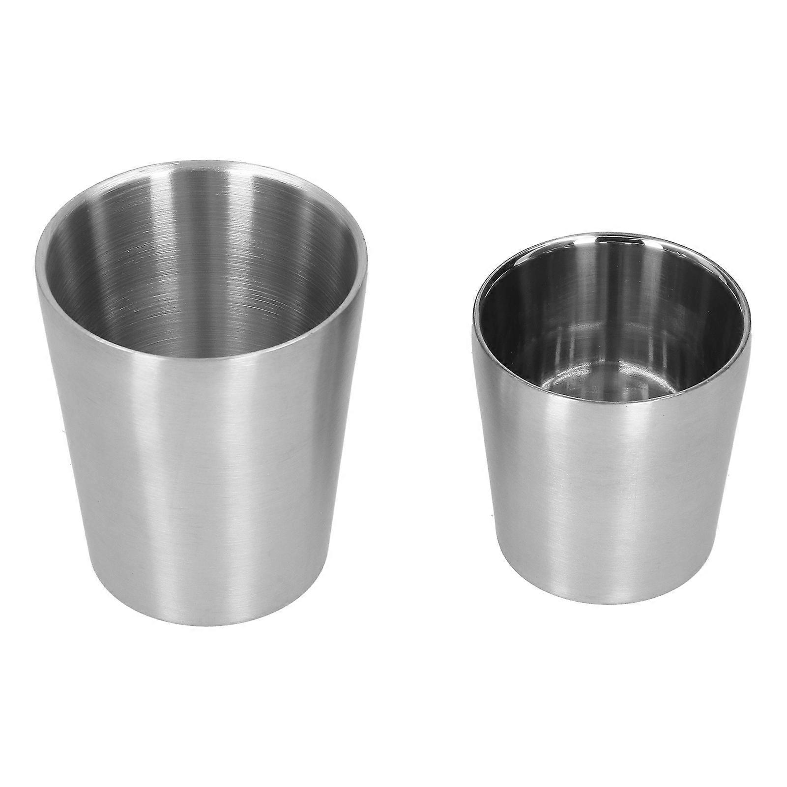 Lot de 2 chopes à bière en acier inoxydable 304 à double paroi (180 ml et 300 ml)