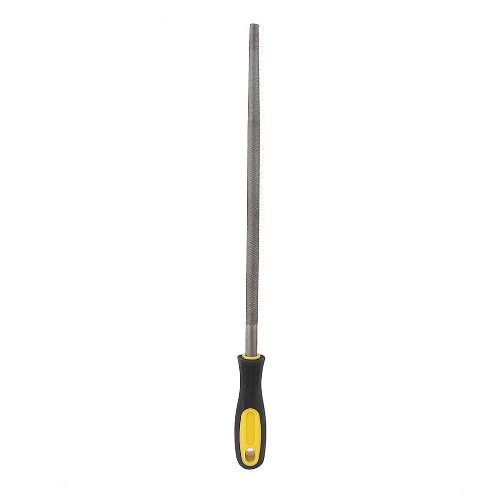 12 Inch Round Steel File Rasp with Handle, Sharpening and Shaping Tool for Metal Projects, Fine Tooth File