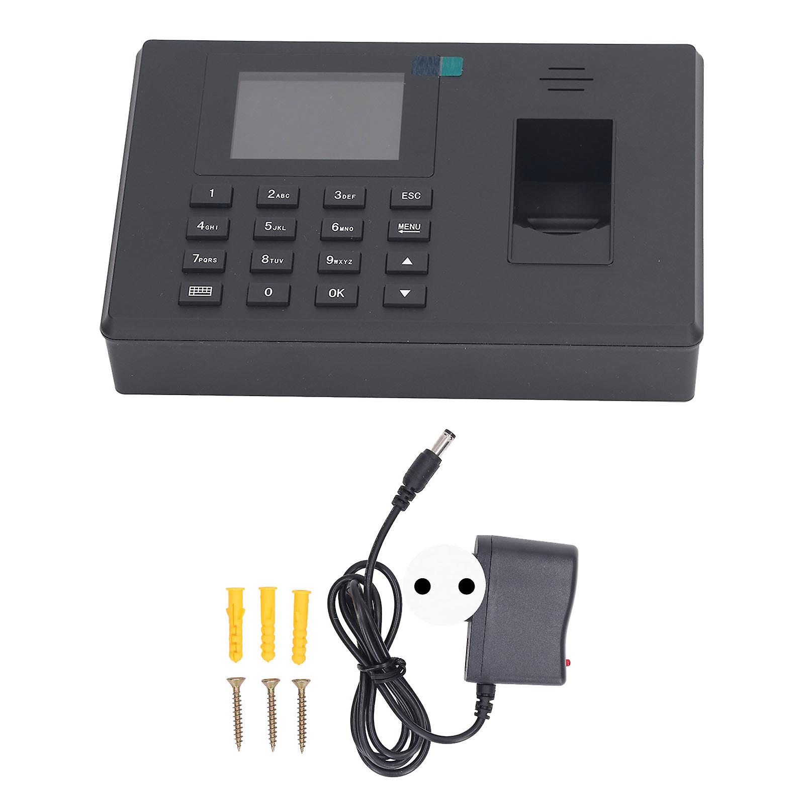 Fingerprint Attendance Machine 360 Degree Fingerprint Recognition Voice Prompt Office Employee Time Clock 100240V EU Plug