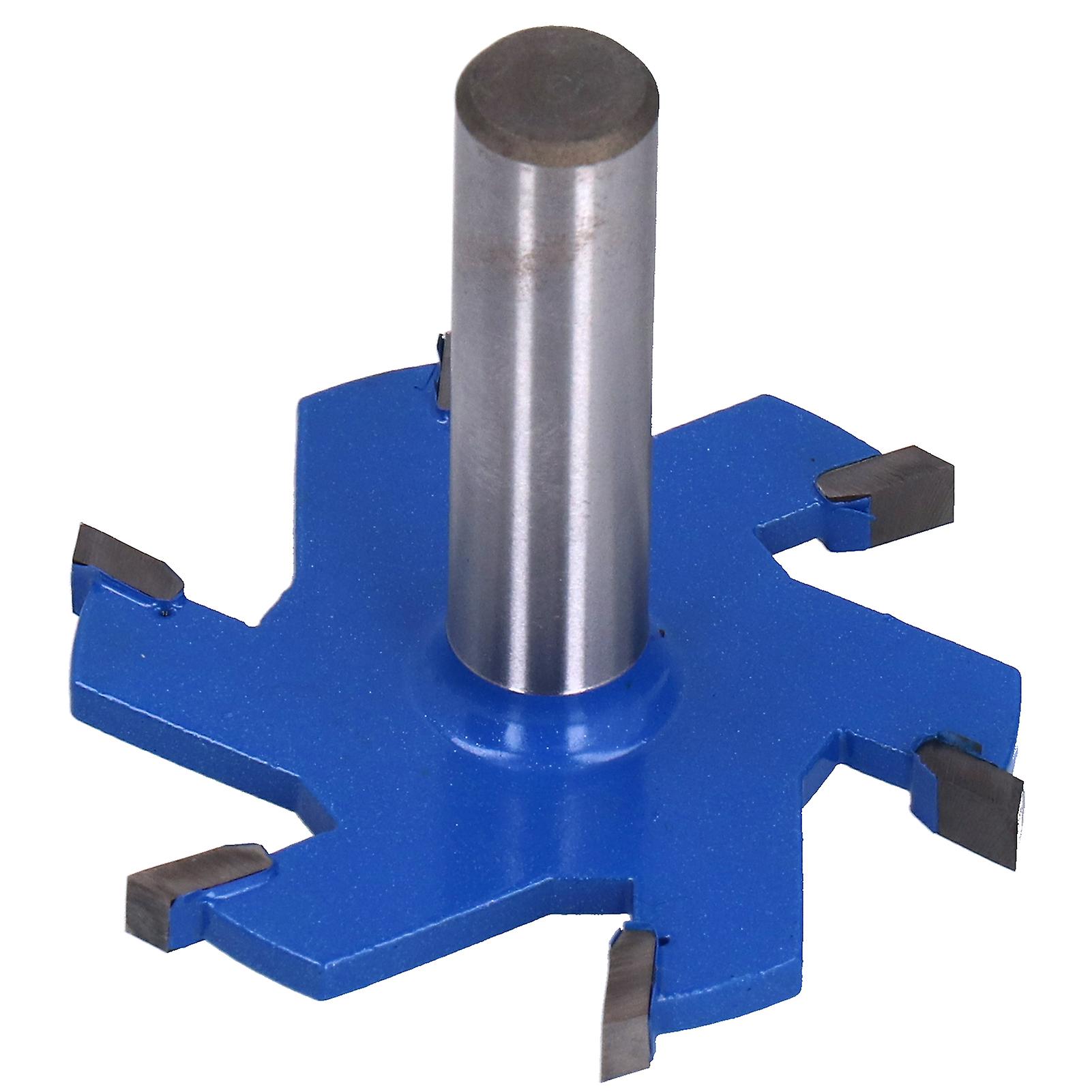 Woodworking Router Bit, 6-Flute Router Bit T‑Slot Woodworking Slotting Milling Cutter Alloy Carbon Steel Extended Shank(1/2 Shank) K05AV