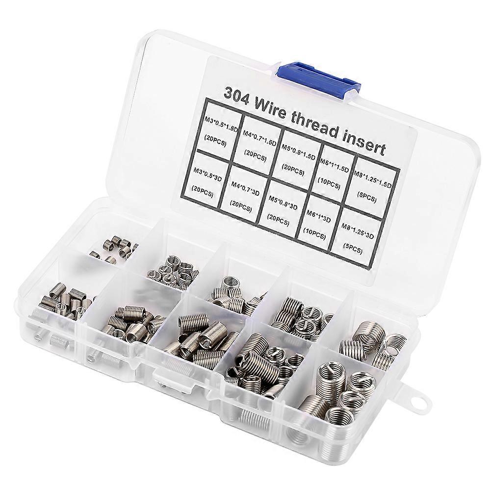 150pcs M3-M8 Stainless Steel SS304 Coiled Wire Helical Screw Thread Inserts