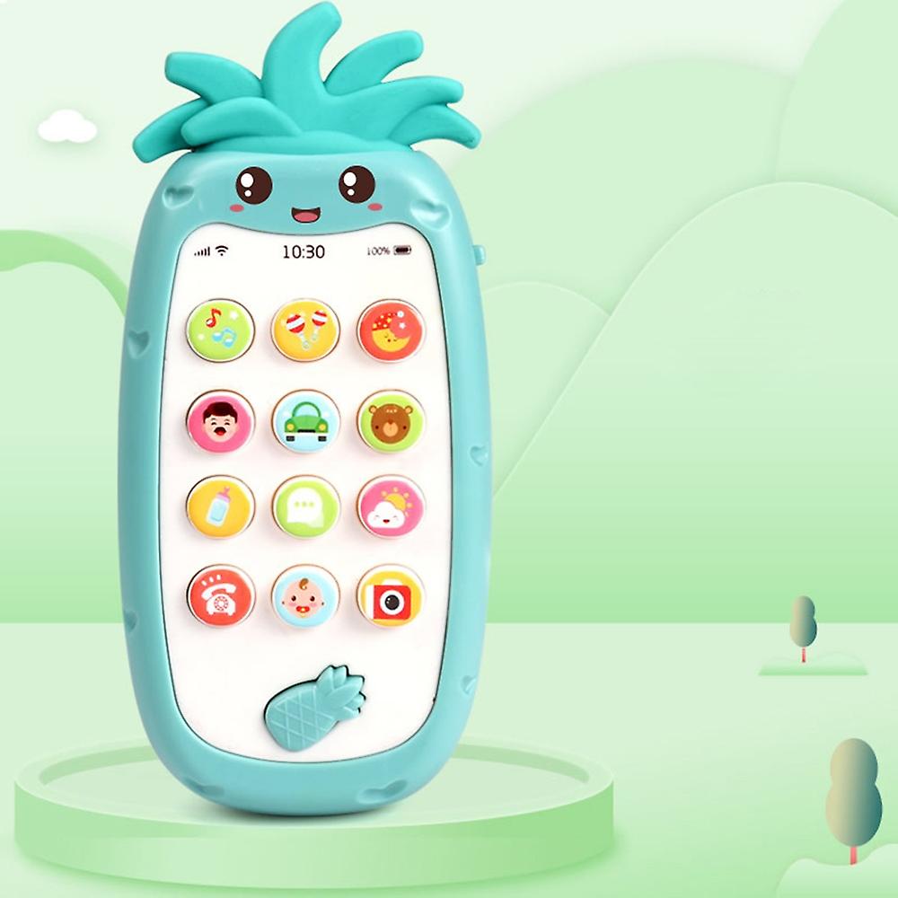 Baby Cell Phone Toy with Light Music Various Sounds Silicone Teecher Smartphone Toy for Baby Toddler