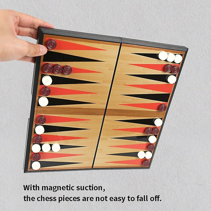 Pandodo Educational Toys Folding Plastic Magnetic Backgammon Big Size For Kids And Adults Logical Thinking Board Game