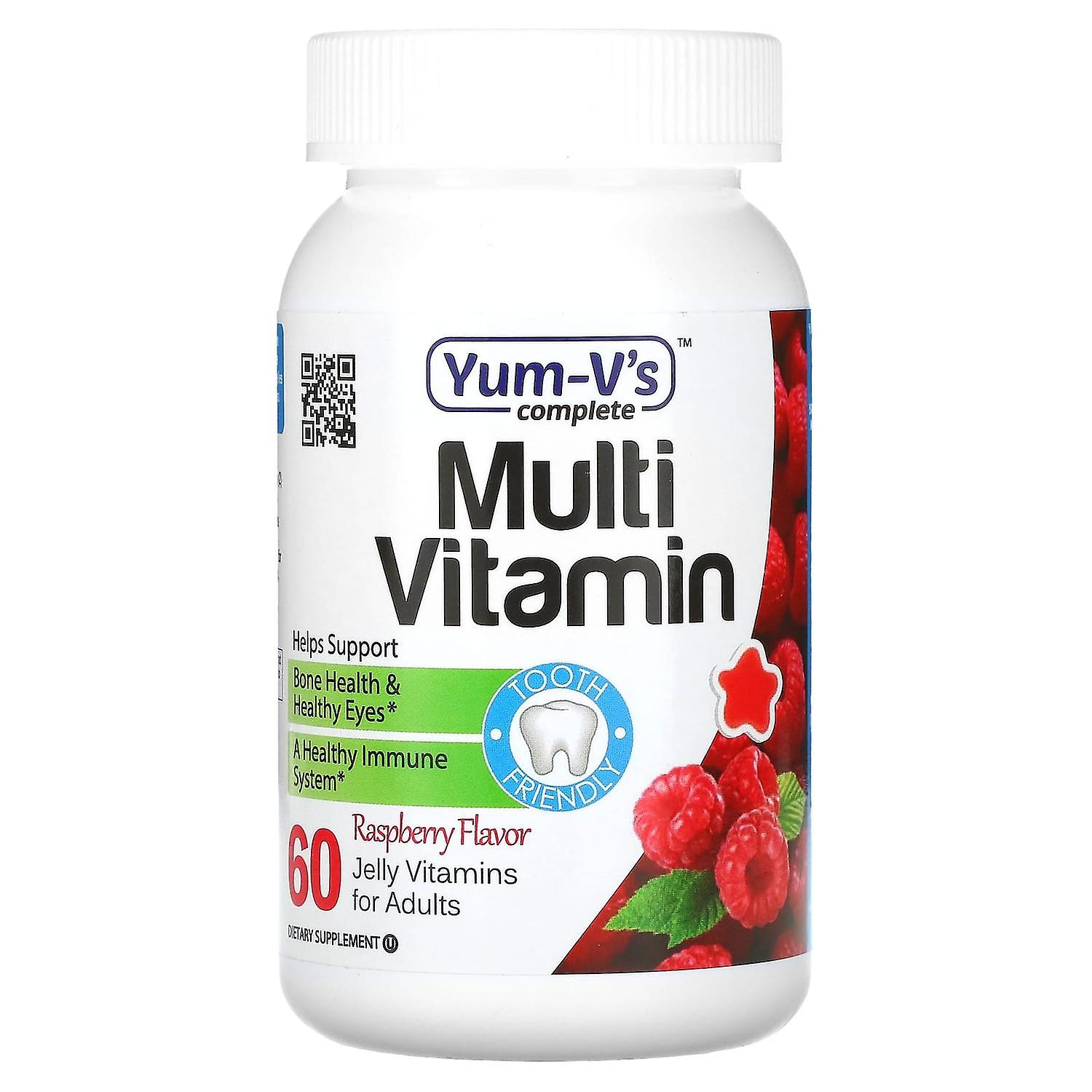 Yum-Vs, Multi Vitamin for Adults, Raspberry, 60 Jelly Vitamins