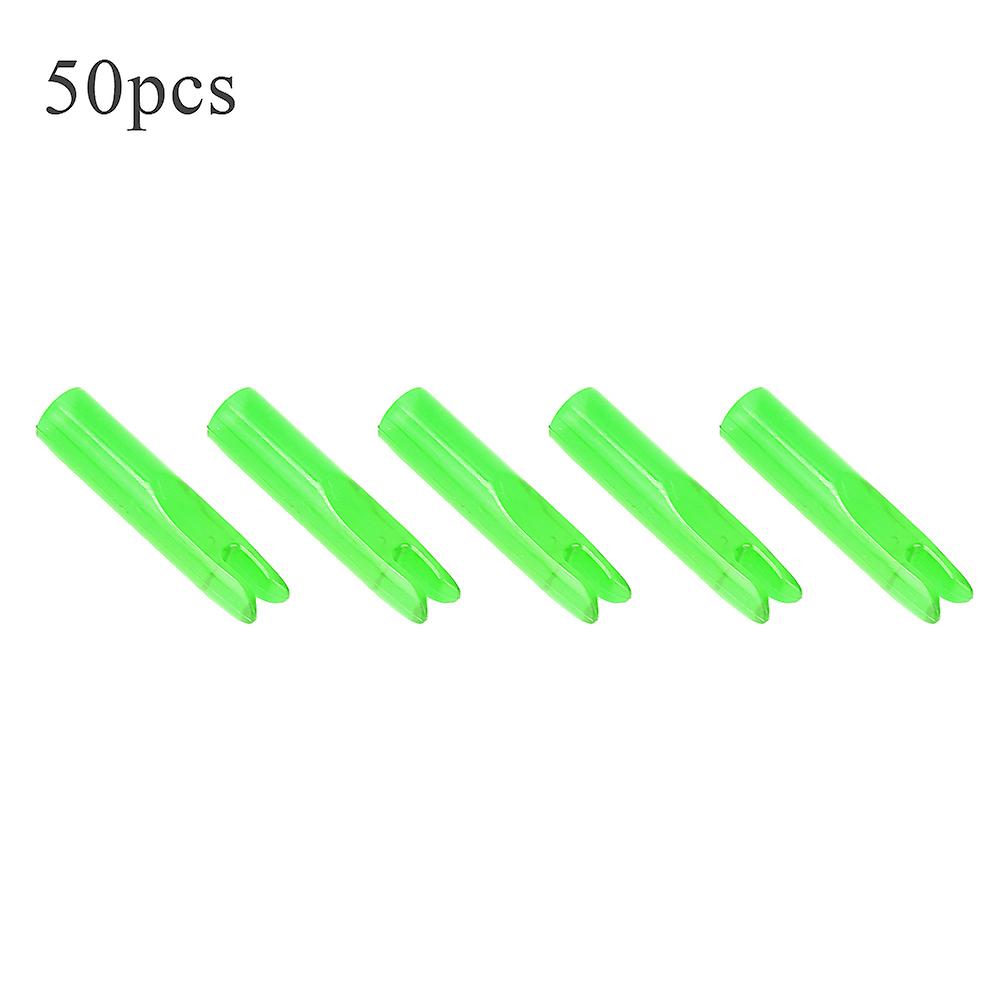 ZPSHYD 50 Pack Archery Arrows Nocks, Portable Plastic Bow Arrow Nock, Bowarrow Nock Insert Tail Archery Accessory for 6mm Shaftment(Green)