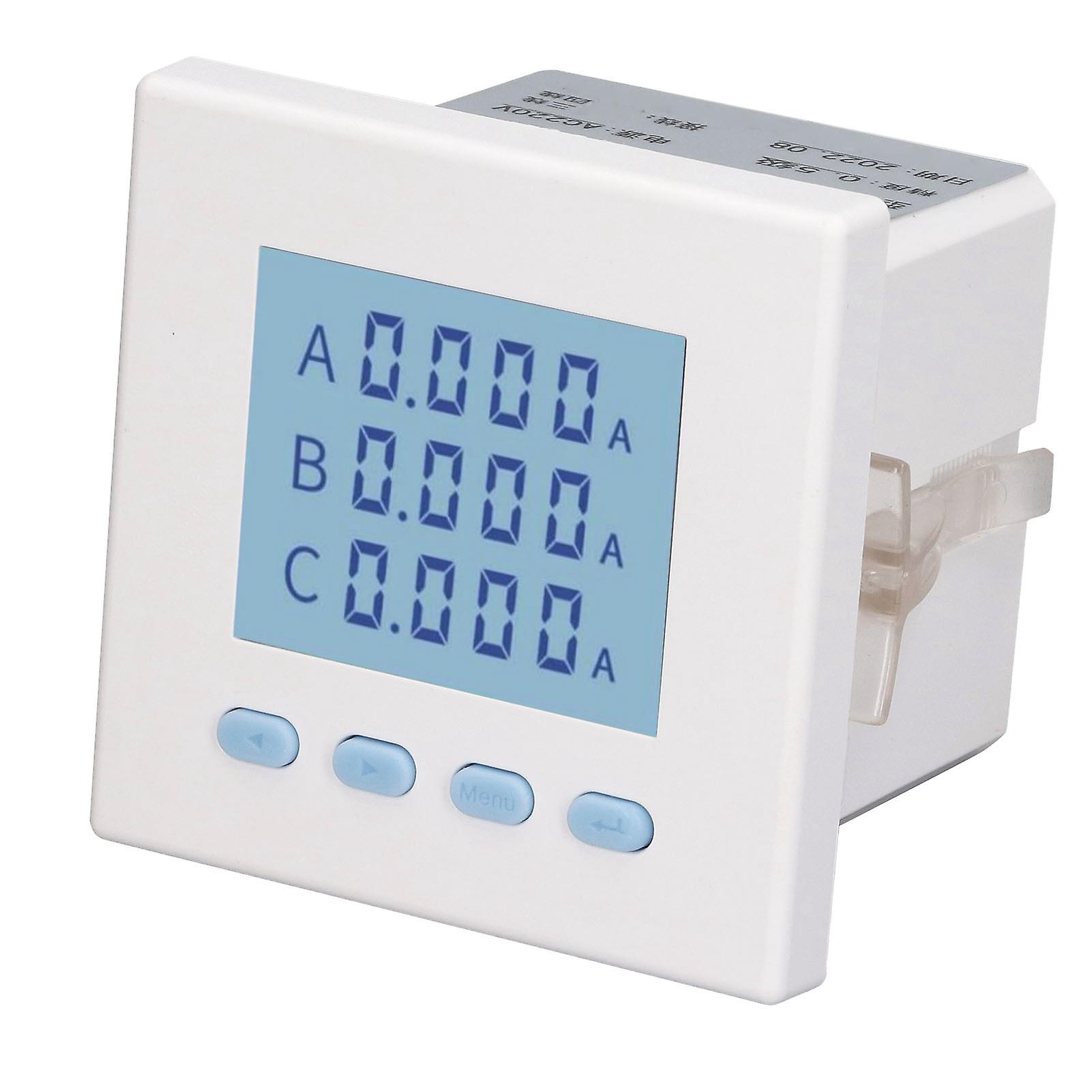 Digital 3 Phase Energy Meter Tester Electricity Power Usage Monitor Intelligent LCD AC220V 5A Amperemeter