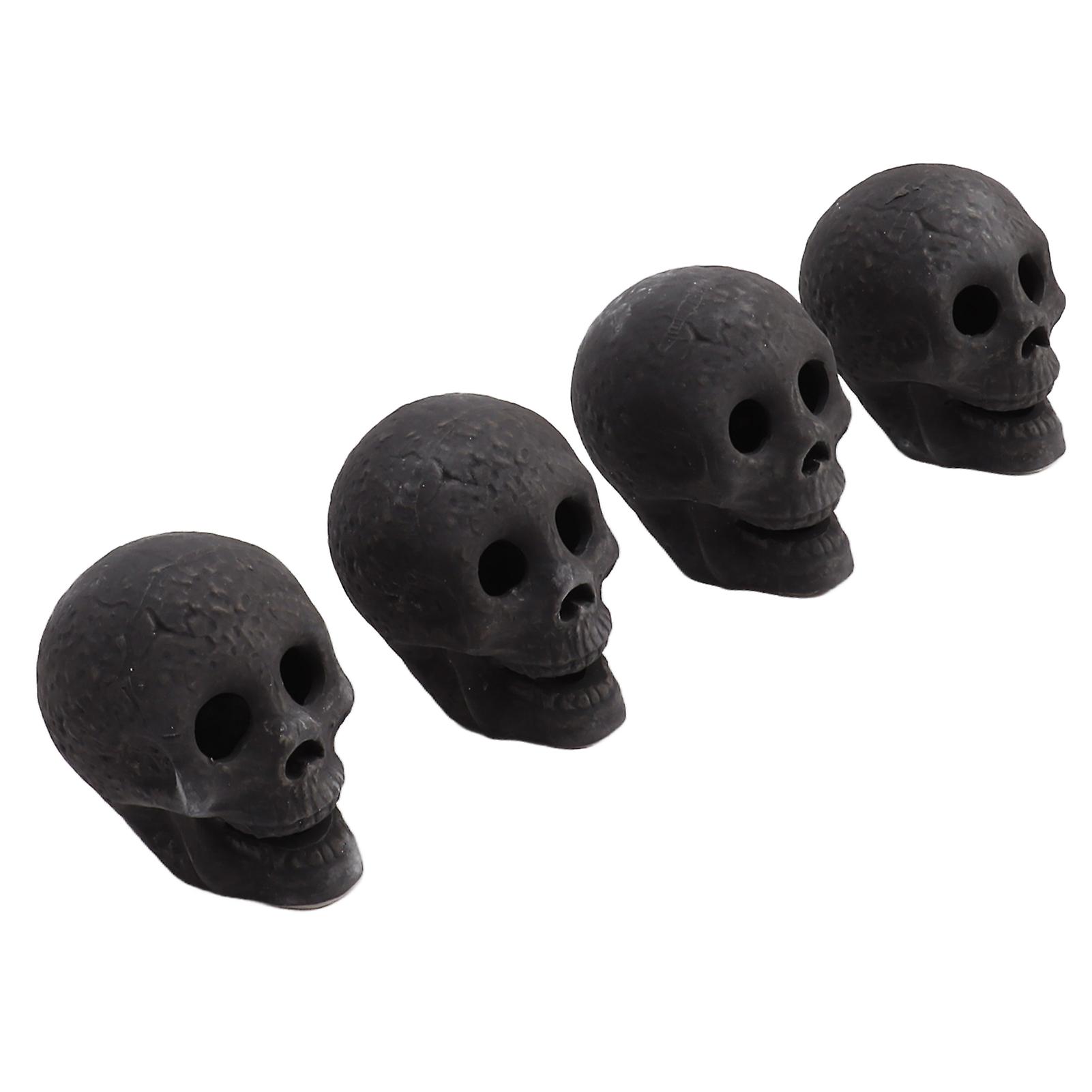 4pcs Fire Pit Skulls Ceramic Fireproof Fire Pit Skull Props for Bonfire Campfire Fireplace Firepit Halloween Decor