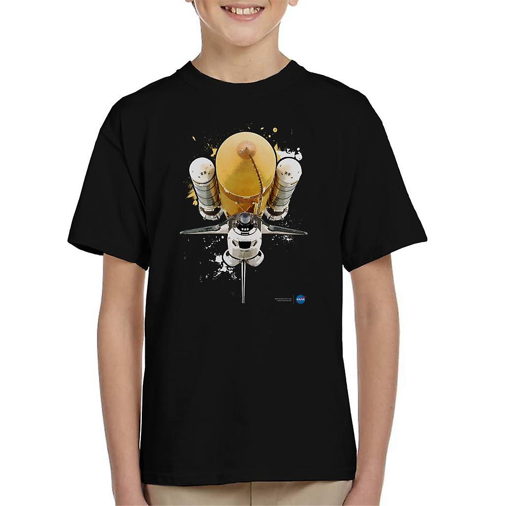 NASA Atlantis Shuttle Paint Splatter Kid's T-Shirt