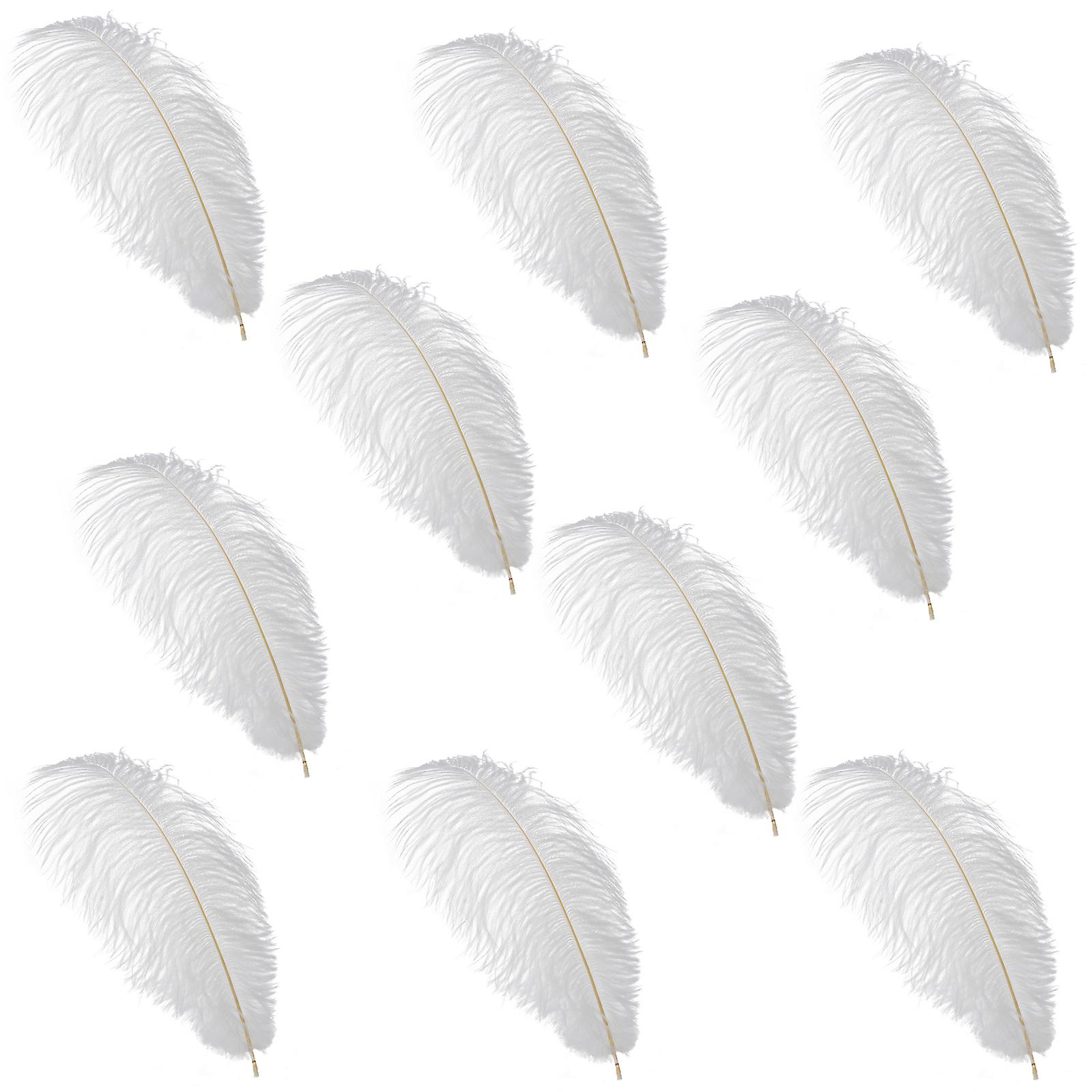 Soft White Ostrich Feathers for Elegant Party Decor, 45x10x1cm