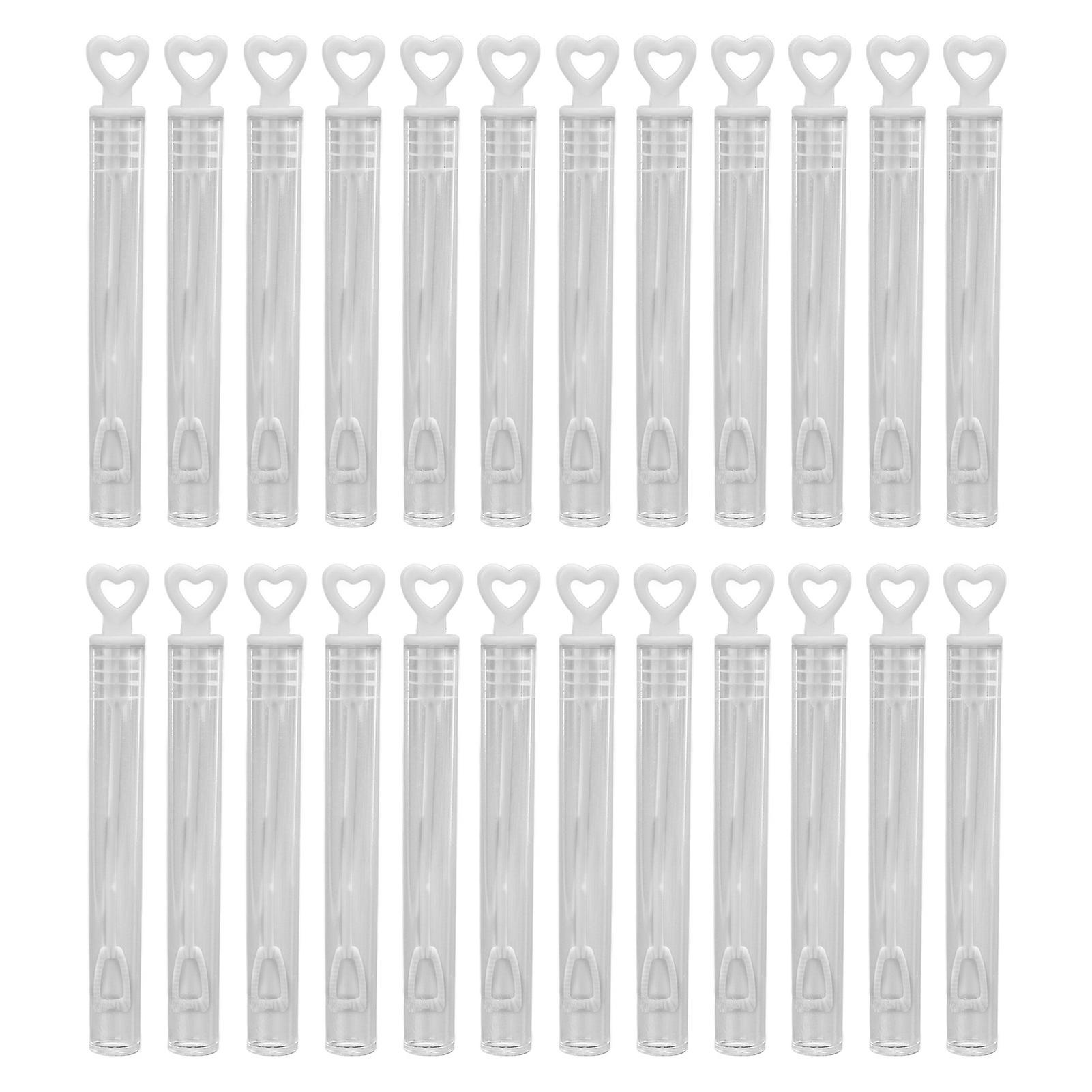 24 Pcs Bubble Wand Cute Pure Color Love Homemade Empty Mini Bubble Tube Stick Toy Party Gift