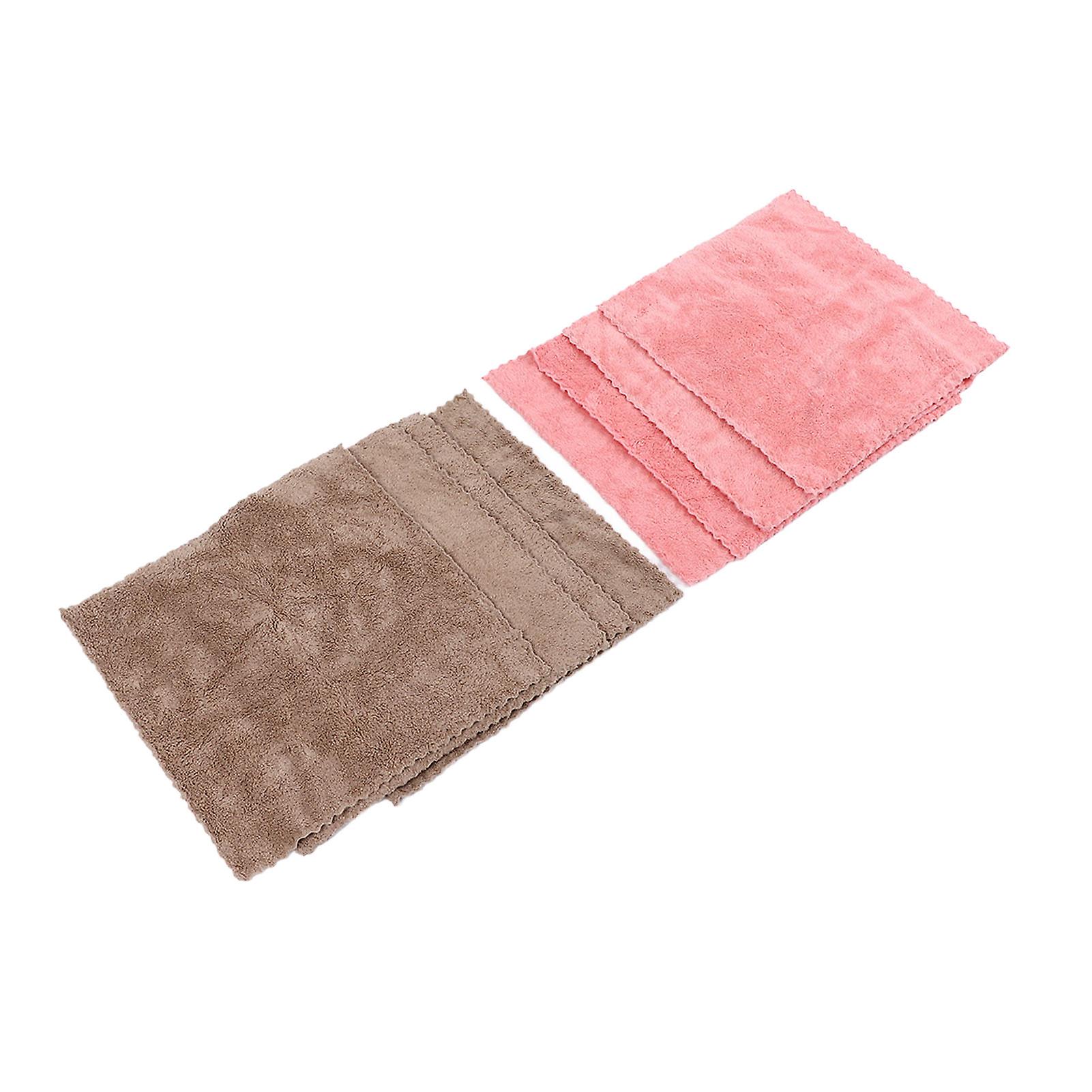 8pcs Super Absorbent Microfiber Kitchen Towels 34x34cm Pink Brown