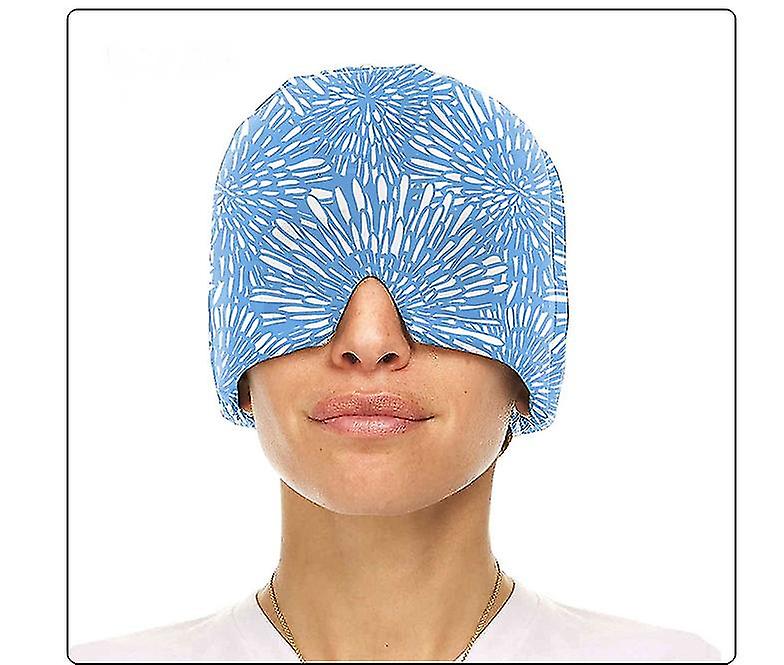 Form Fitting Head Gel Ice Cap, Cold Therapy Ice Head Wrap Ice Pack Mask, Cold Cap