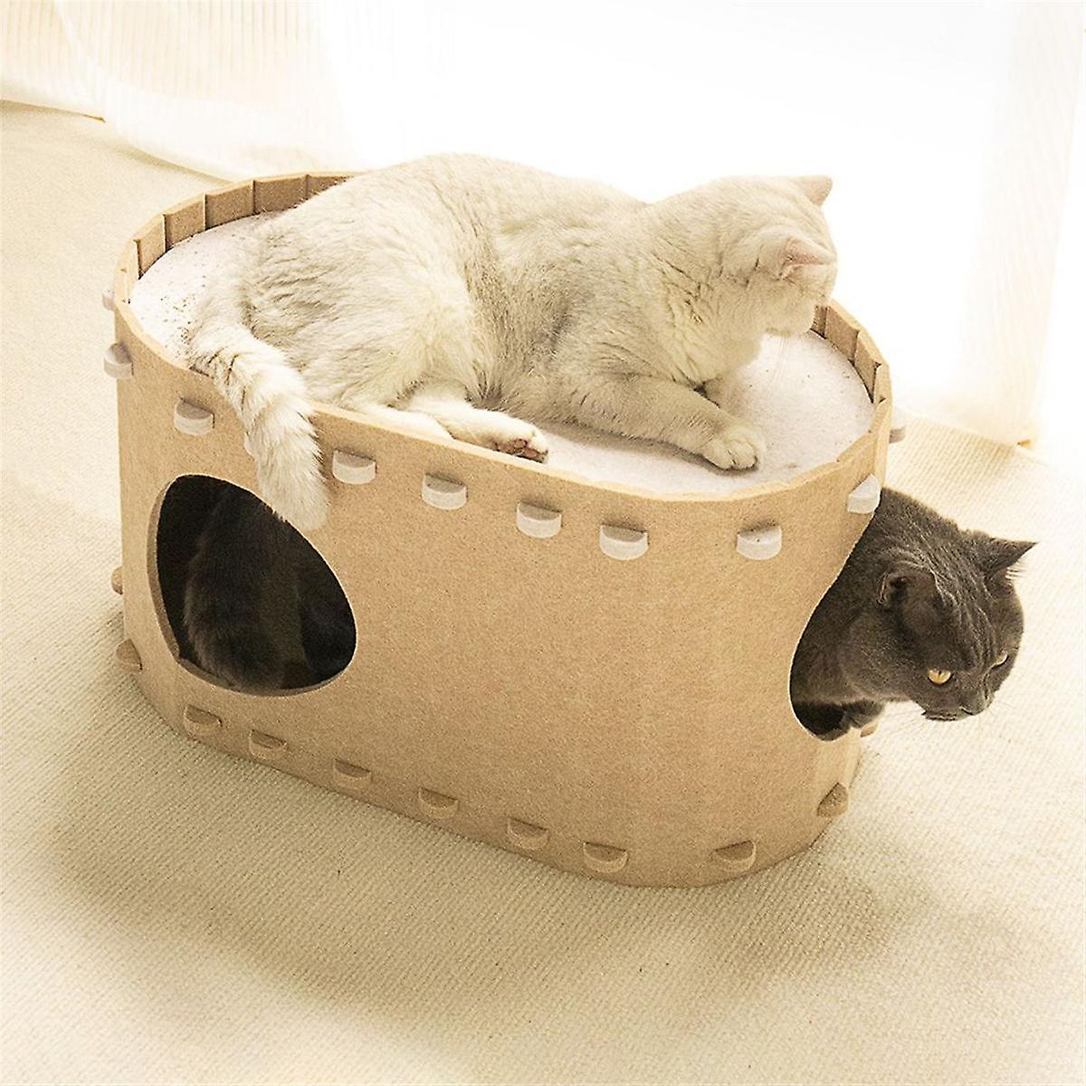 Cat Cave Beds for Indoor Cats, Pet Cat House for Multiple & Large Cats Up to 22 Lbs, Scratch Resist