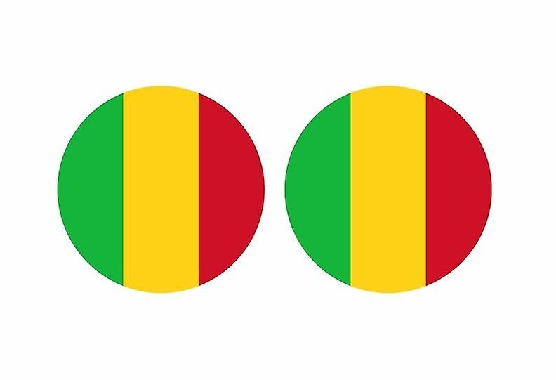 2x stick sticker round cocarde Malian mali flag